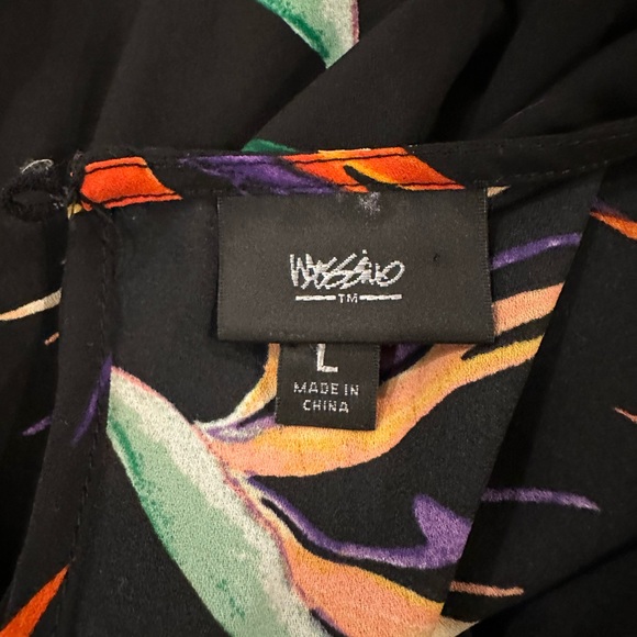 SOLD Massimo bird of paradise colourful black maxi dress floral abstract LARGE - Picture 6 of 6